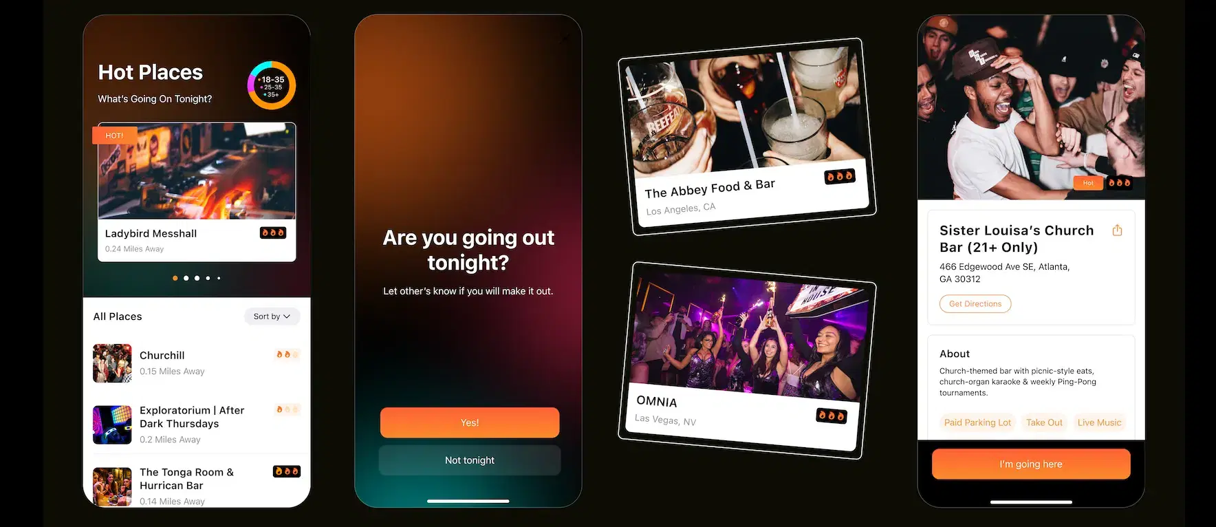 Screenshots of the Yout? iOS app.